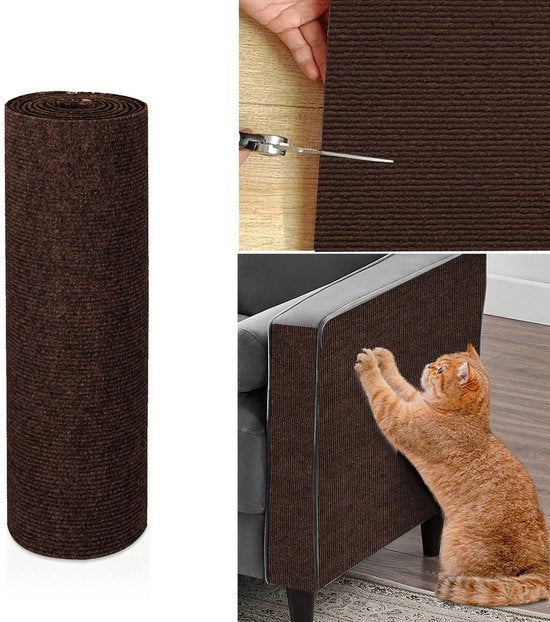 Mat per gatti - Matto autoadesivo per gatti - Matto autoadesivo tagliabile per gatti - Matto autoadesivo resistente e non abrasivo per gatti - Per la protezione di tappeti, divani, coprimaterassi (30x100cm)