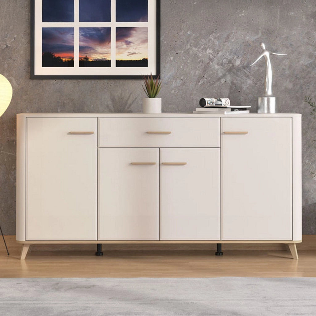 Madia Illorai, Credenza 3 Ripiani, 179.5x40x90.5h cm Bianco Crema