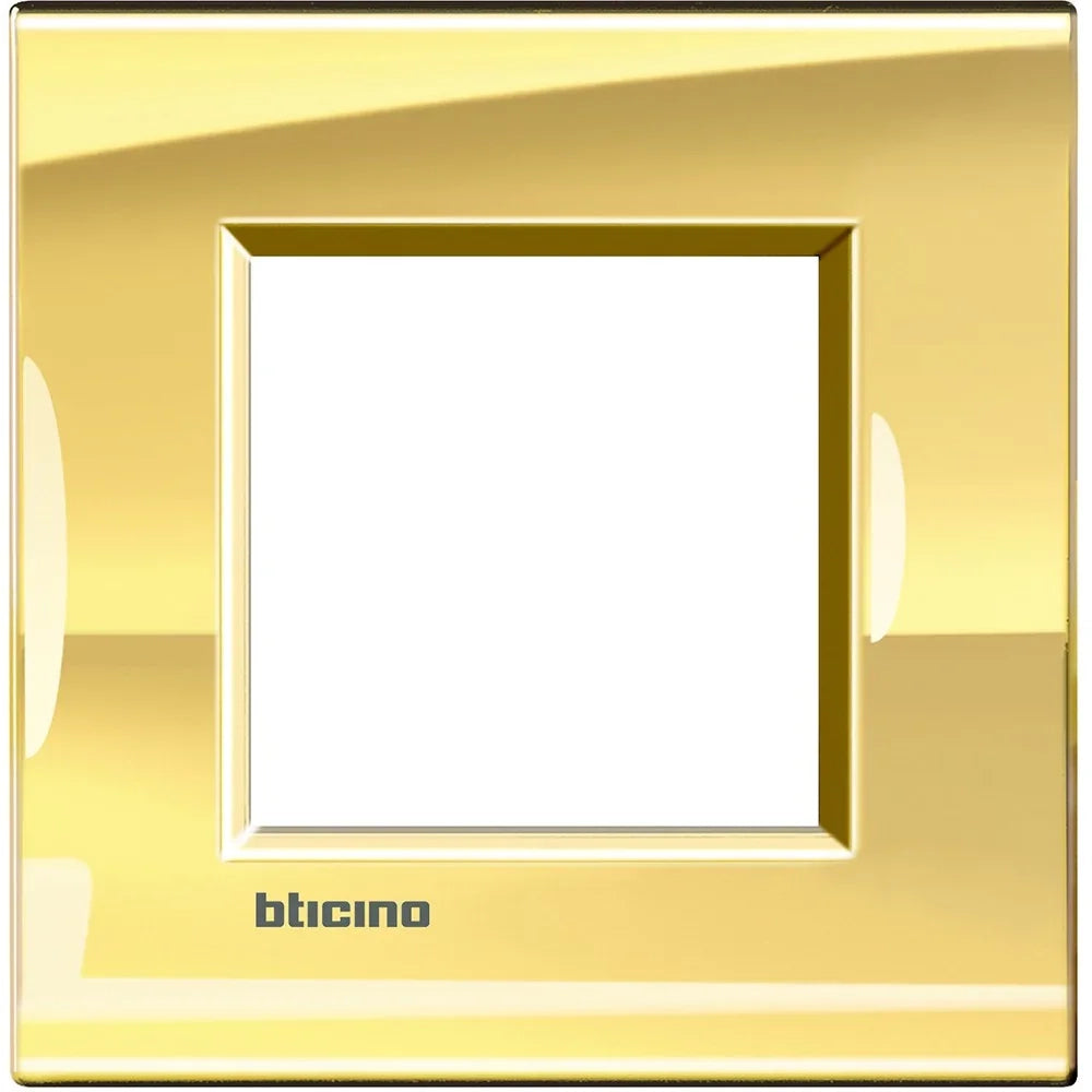 Living Light - Placca quadra 2P Oro freddo - LNA4802OA