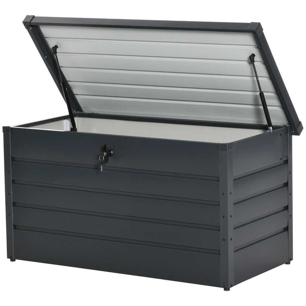 Cassapanca Contenitore da Giardino ¨C Xylo ¨C Acciaio Grigio con Chiave 120x62x62cm