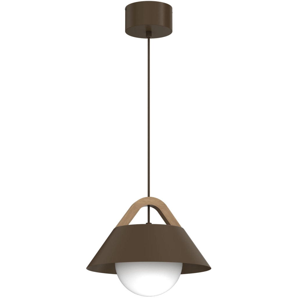Lampada sospesa Funda 1xE27 bruna legno Luminex
