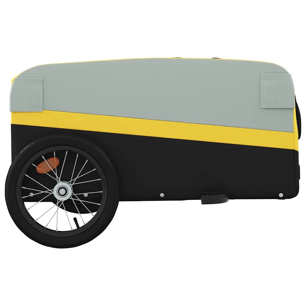 Rimorchio da Bici Nero e Giallo 45 kg in Ferro 94043