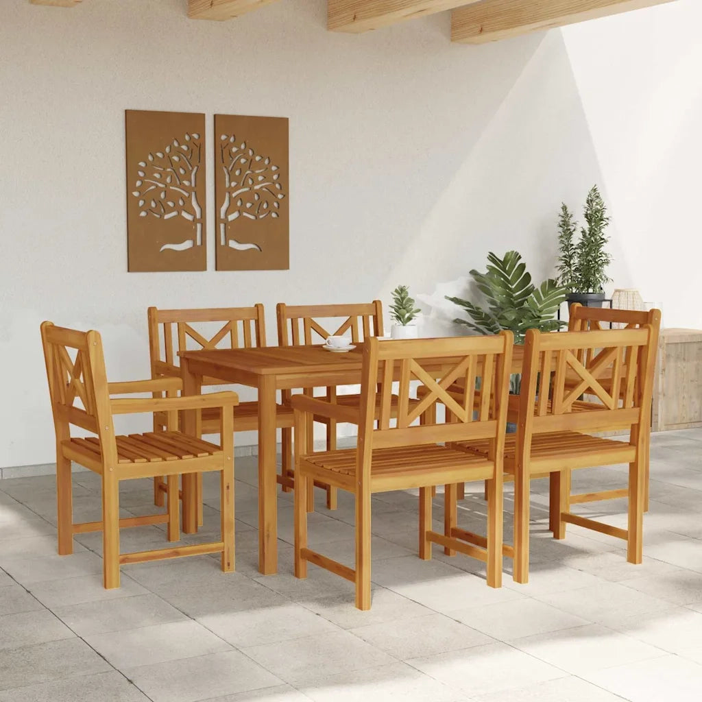 Set da Pranzo per Giardino 7 pcs Marrone 3375651