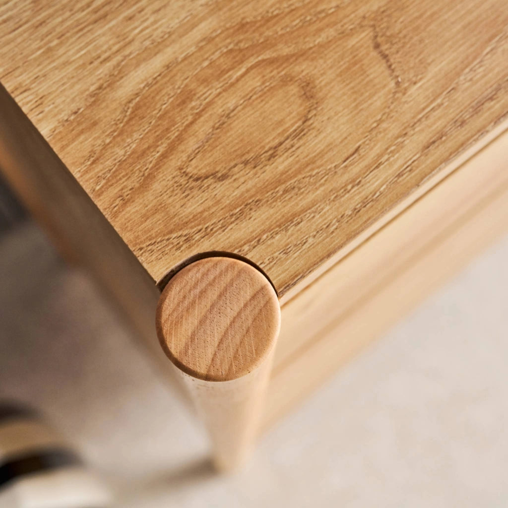 Cassettiera decorativa in legno 4 cassetti, marrone naturale