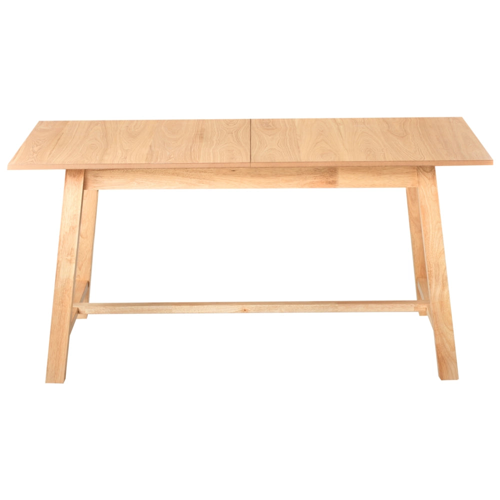 Tavolo da cucina allungabile per sala da pranzo Piano impiallacciato rettangolare Finitura naturale Gambe in legno massiccio 160/200 x 90 cm Legno di frassino chiaro