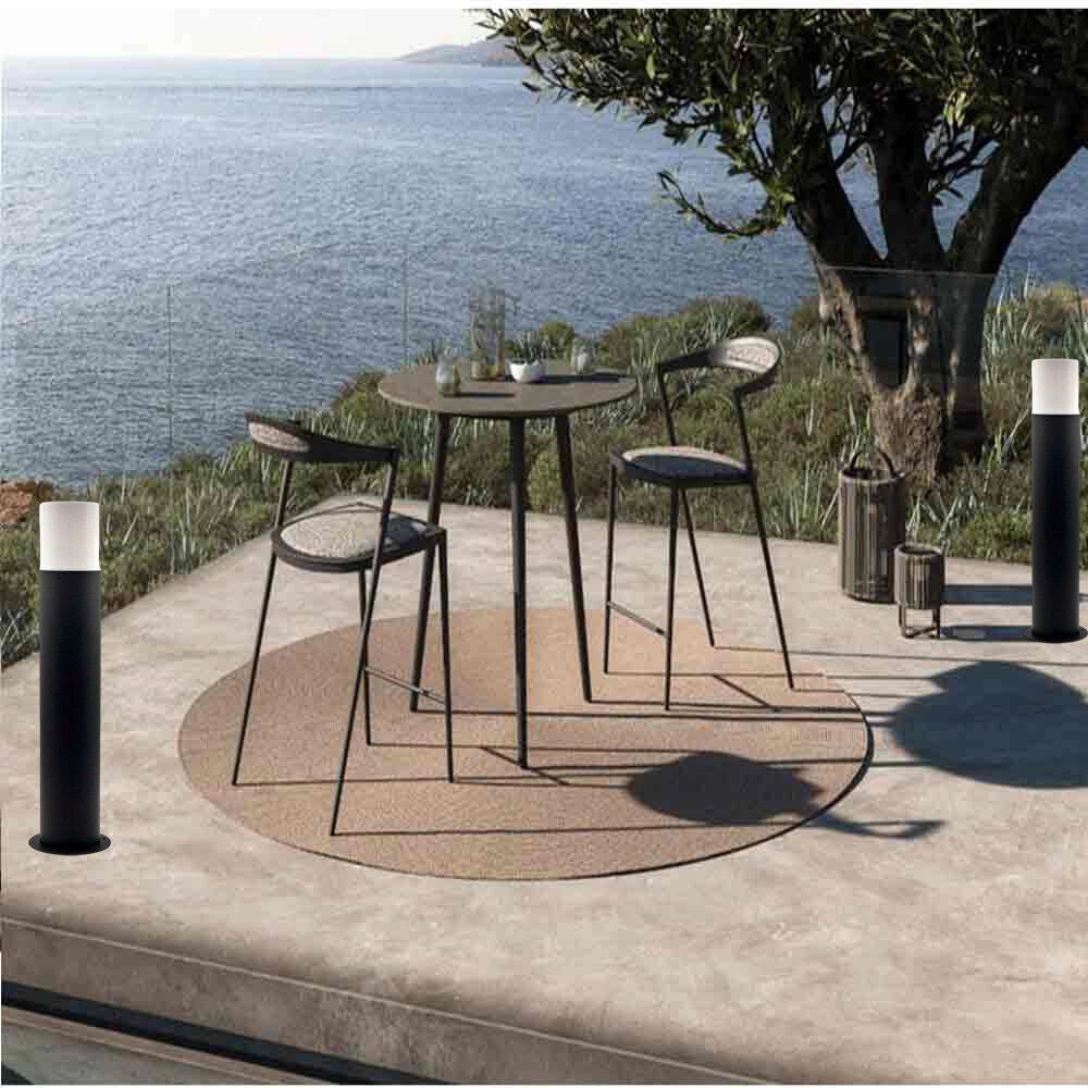 Trade Shop - Lampione Da Giardino Moderno 44cm Lampada Da Terra Vialetti E27 Esterno Ip44 529pa-b440 - Grigio