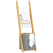 Scala Portasciugamani con Cestino ¨C zephmum ¨C Grigio Bamb¨´ 43x35x133 cm