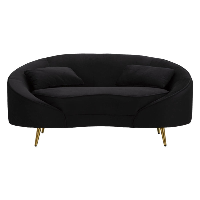 Divanetto 2 Posti Oslo Con Cuscini Nero cm 148x84x68