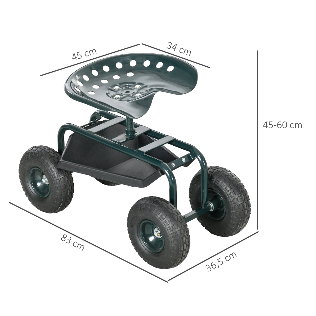 Sedia da giardino girevole ¨C zephmum ¨C verde, regolabile in altezza, max 150 kg