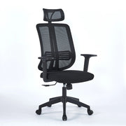 Poltrona ufficio in mesh nero 66x61x117 cm