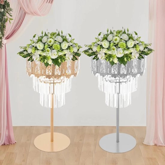 Standarizzazione di fiori in cristallo, standarizzazione di fiori in cristallo d'acqua, piccolo sostegno in acciaio con struttura in acrilico dorato, decorazione da tavola 

Modello: 
Dimensioni: 
Peso: 
Materiali: acrilico, acciaio
