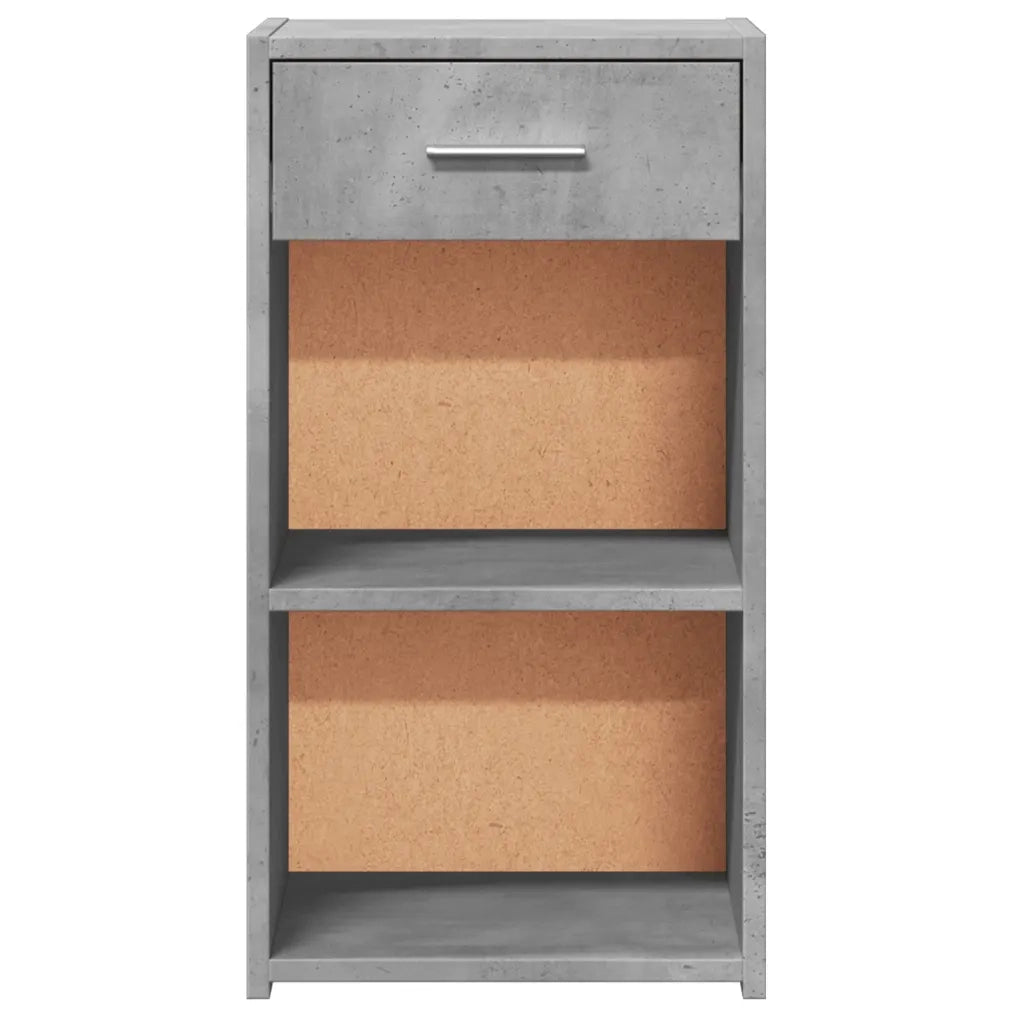 Comodini 2 pz-Set di 2 Tavolino da notte Grigio Cemento 35x34x65 cm in Legno Multistrato