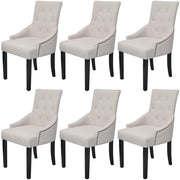 Sedie da Pranzo 6 pz Grigio Crema in Tessuto 272507