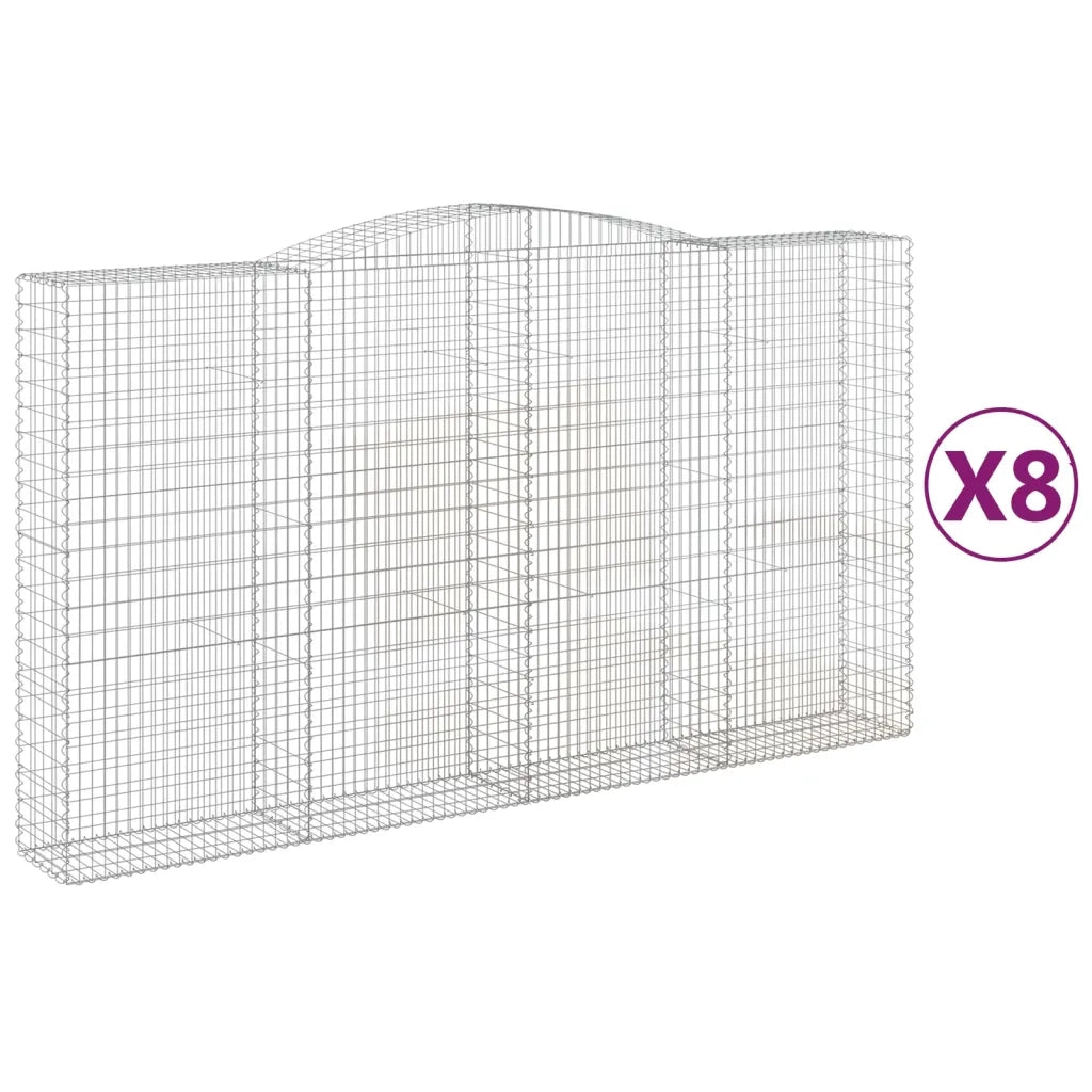 Cesti Gabbioni ad Arco 8 pz 400x50x220/240 cm Ferro Zincatocod mxl 76200