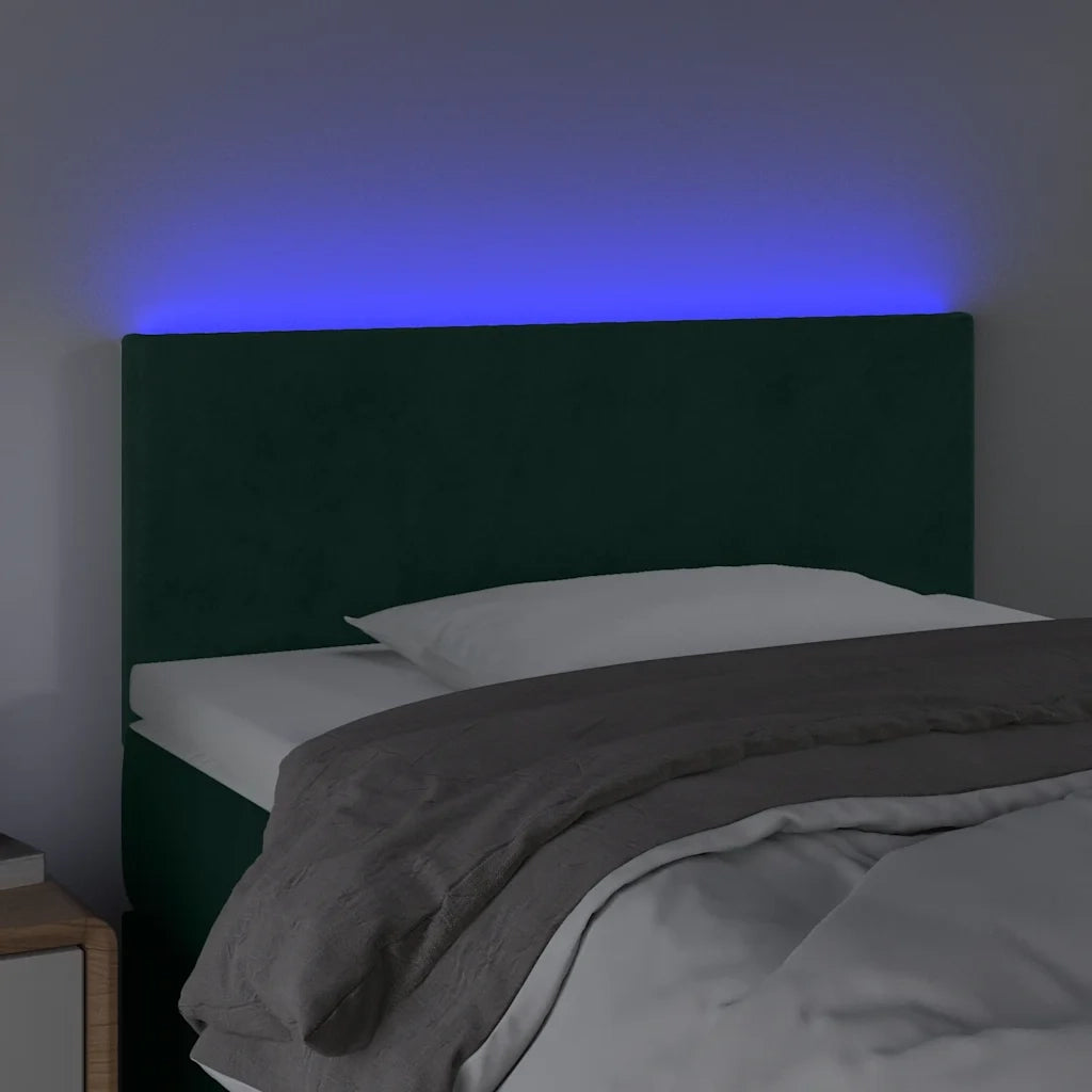 Testiera | Testata a LED Verde Scuro 100x5x78/88 cm in Velluto