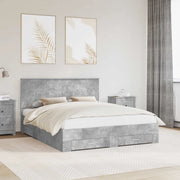 Struttura del letto con testiera Grigio cemento 160 x 200 cm 3411283