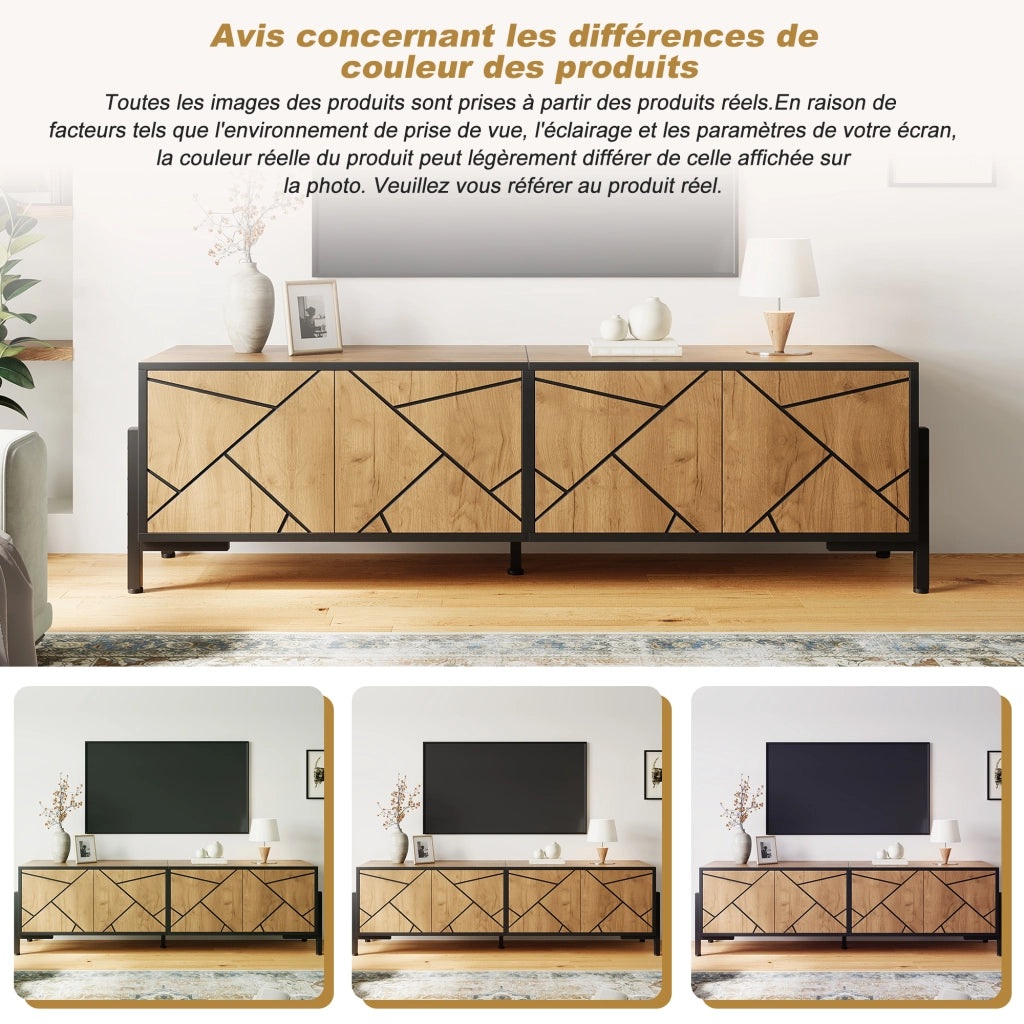 Mobile TV con 4 ante e 4 vani; per soggiorno; in MDF; 153 x 40 x 50 cm; natural wood