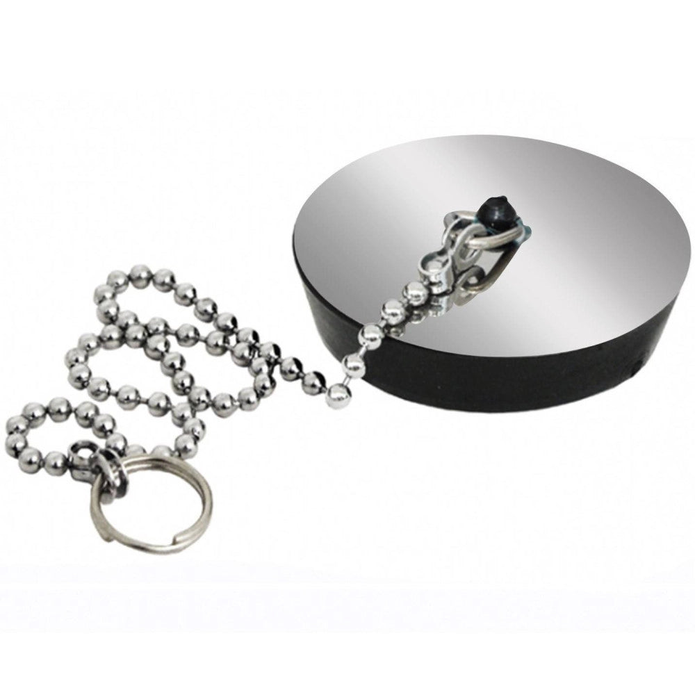 Trade Shop - Set 2 Pezzi Tappo Tappi Lavandino 4,1 Cm Con Catenella Lavello Lavanderia -