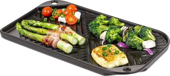 Piatto grill a terra, teglia per grigliare per BBQ, angolare nero