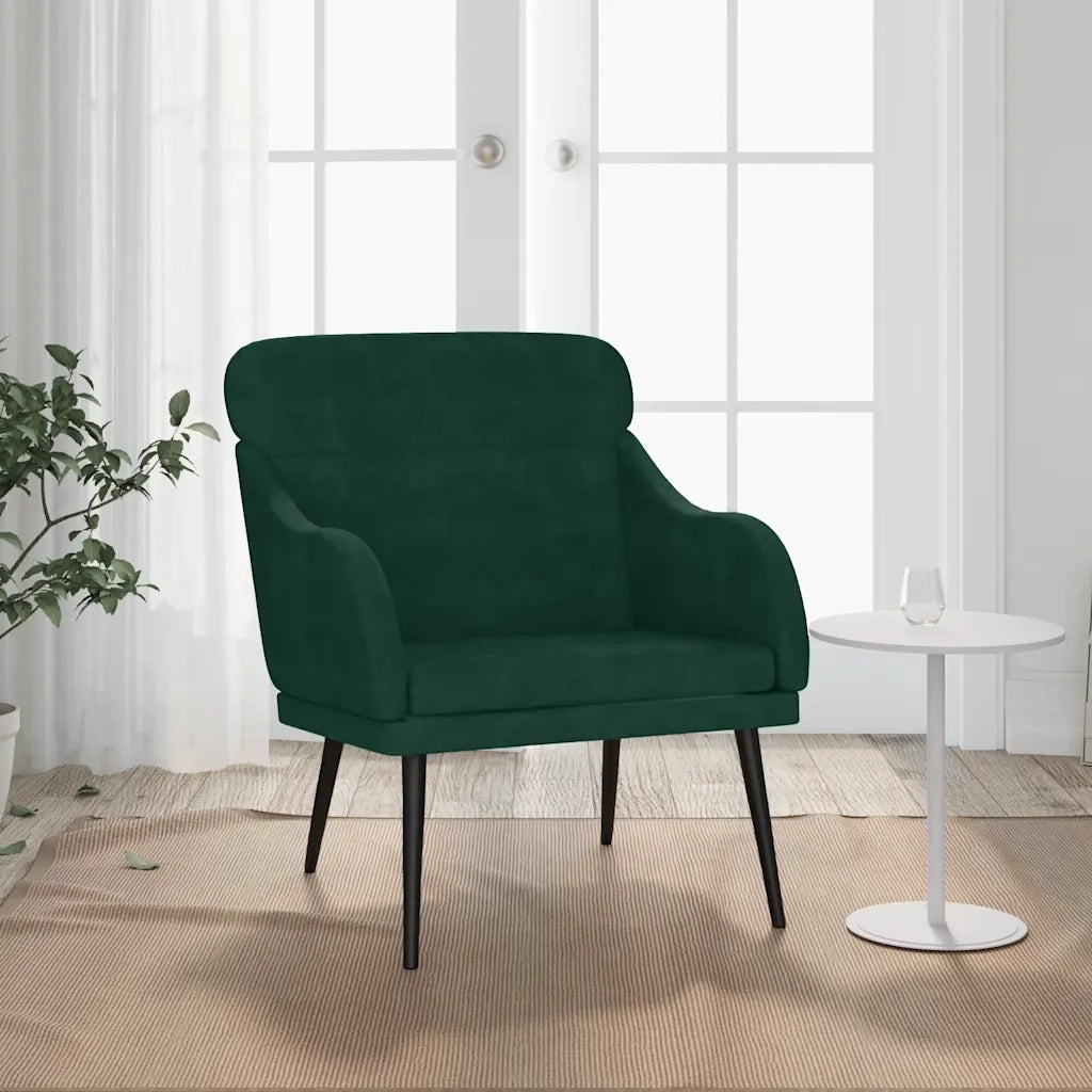 Poltrona Verde Scuro 63x76x80 cm Velluto 351438