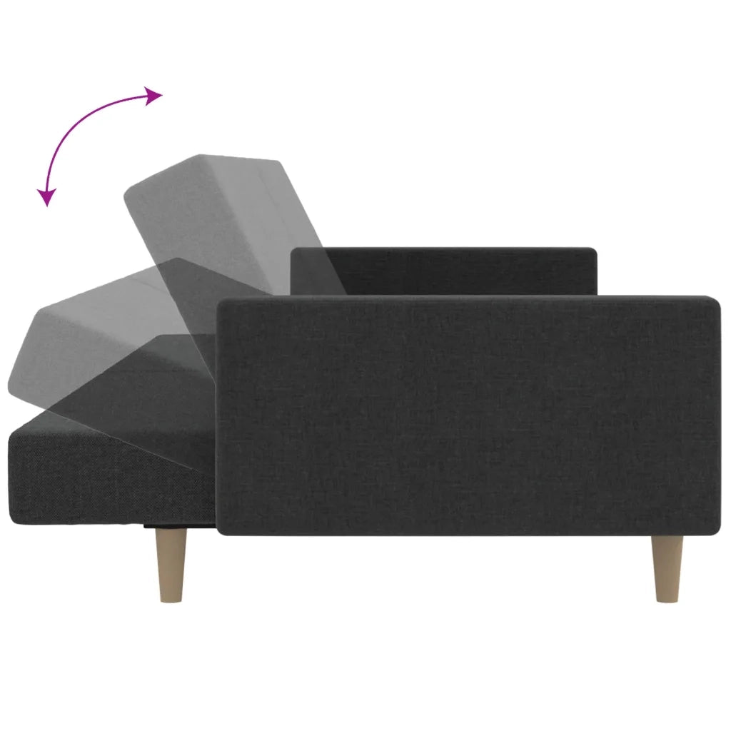 Divano Letto a 2 Posti Grigio Scuro in Tessuto 375728