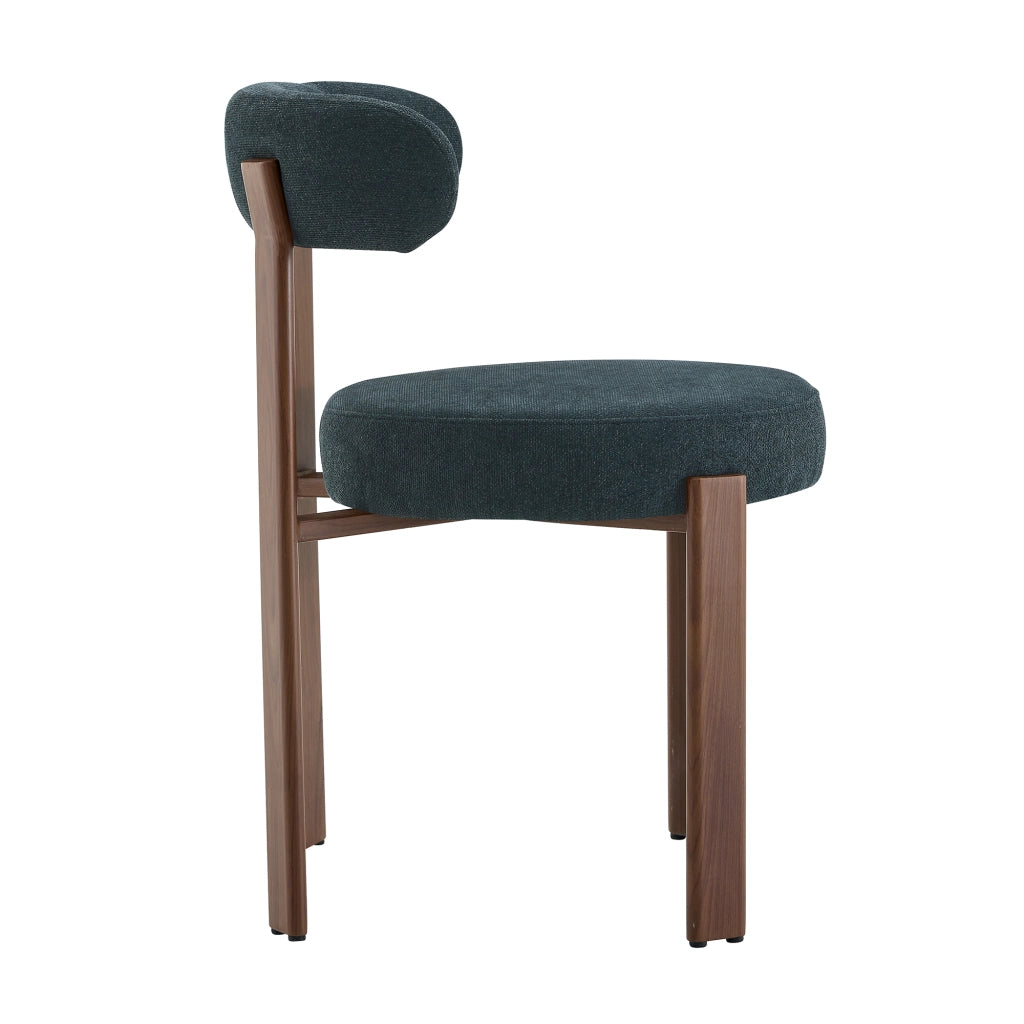 Sedia da Pranzo Moderna in Tessuto ¨C Xylo ¨C Nero, Set 2 Pezzi, Schienale ad Arco