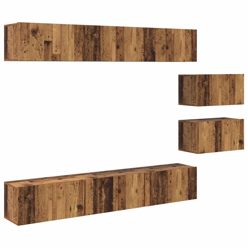 Set mobile TV-Credenza per TV Legno vecchio Legno multistrato