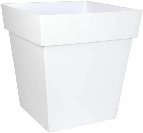 Vaso quadrato 50 cm - volume 87 l - 495 x 495 x 525 cm - bianco