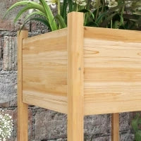 Orto Rialzato con 2 Fori di Drenaggio e Sacca in Tessuto non Tessuto, in Legno di Abete, 115x55x80 cm