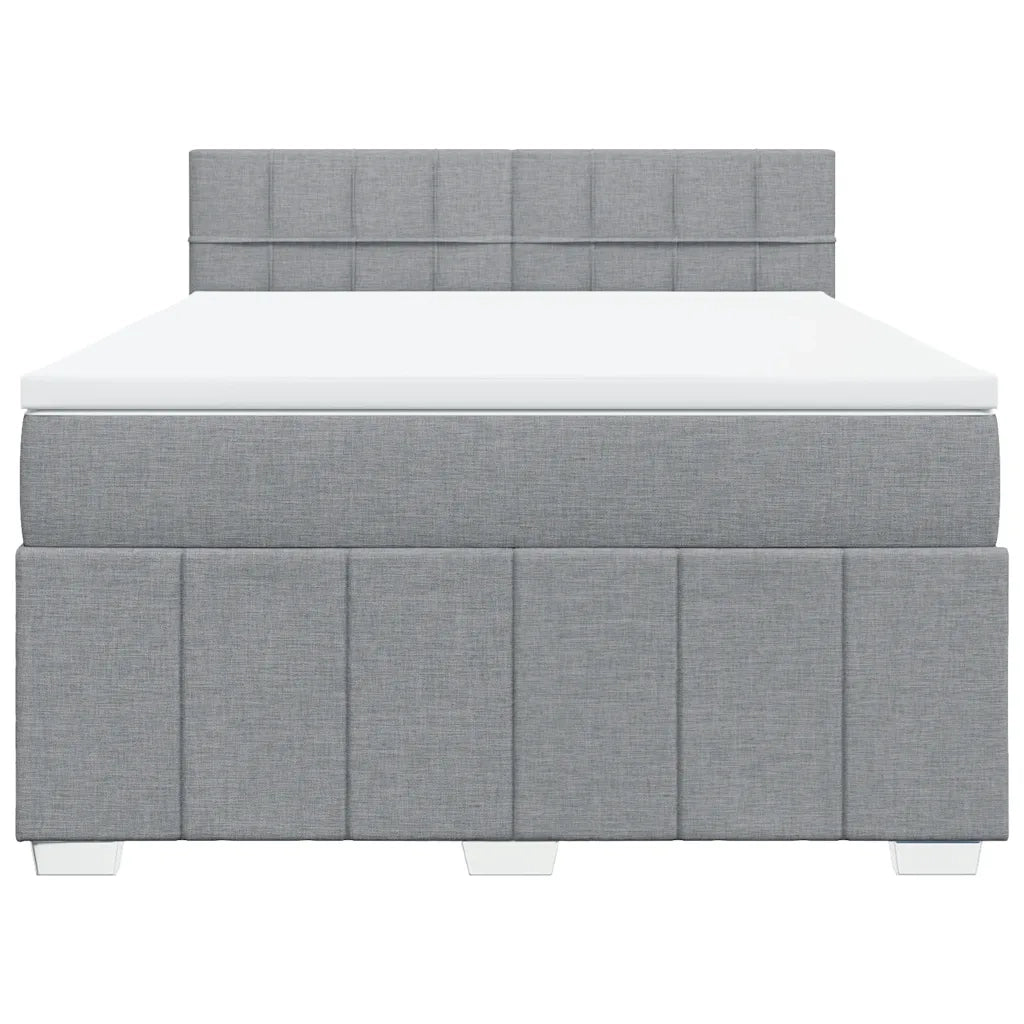 Giroletto a Molle con Materasso Grigio Chiaro 140x200cm Tessuto