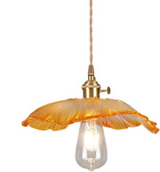 Lanterna moderna in vetro trasparente con diametro di 280 mm (11 pollici) e copertura lampo a forma di fiore, adatta a interni rustici (arancione).