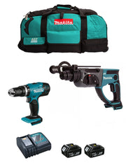 MAKITA Kit DLX2025M (DHP453 + DHR202 + 2 x 4,0 Ah + DC18RC + LXT600)