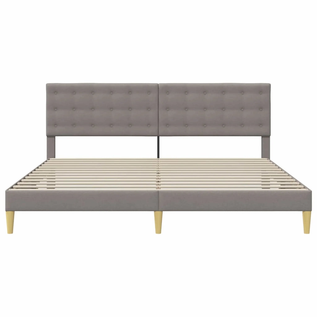 Struttura del letto con testiera Tortora 200 x 200 cm Tessuto 42027819