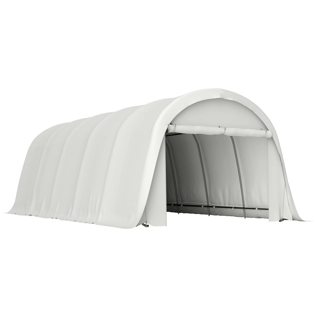 Tenda Garage Auto da Esterno 360x720x270 cm Telaio in Metallo Zincato Copertura in PE UV50+ Crema