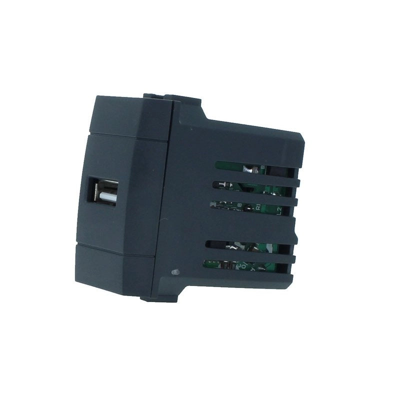 Modulo Presa Caricatore USB 5V 2,1A Colore Nero Compatibile Con Bticino Living International