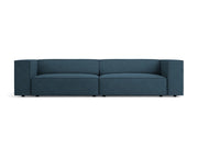 Cosmopolitan Design - Divano "Arendal" 4 posti in ciniglia con effetto a coste blu scuro 