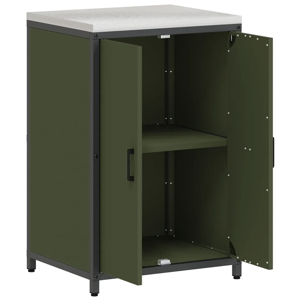 Stoccaggio in cucina Verde oliva 60 x 50 x 92 cm Acciaio 874992