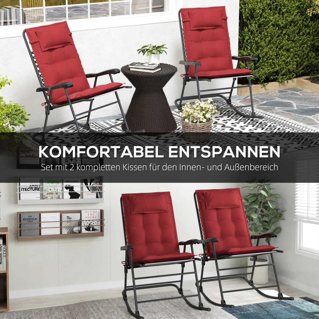 Set 2 pezzi cuscini per lettino prendisole ¨C zephmum ¨C 50x116x5 cm, rosso bordeaux