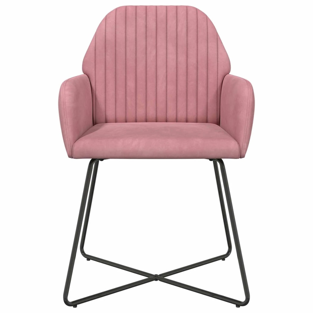 Sedie da pranzo 6 pcs Velluto (V) Rosa 55 x 50 x 84 cm 3428386