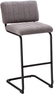 Sgabello da Bar Cucina Boucle Grigio Scuro con Schienale 45 x 54,5 x 105 cm