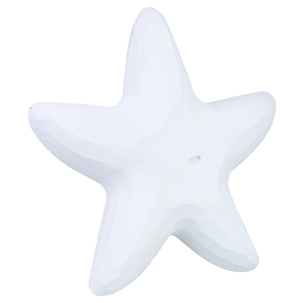 Bandeja de decoración estrella de madera blanco 40x39x5h cm