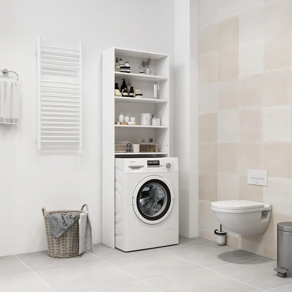 Mobile per Lavatrice Bianco 64x24x190 cm CFW1388716
