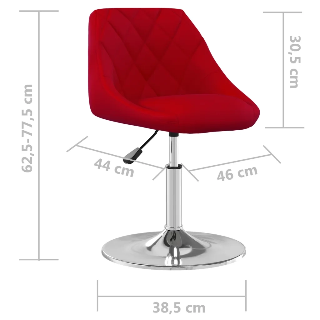 Sedie da Pranzo Girevoli 4 pz Rosso Vino in Velluto