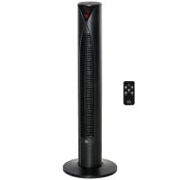 Ventilatore A Colonna Silenzioso Oscillazione 70° Timer 12h 4 Modalità 3 Velocità 45W 31.5 x 31.5 x 96 cm Nero