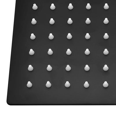 Set doccia nero opaco con braccio soffione quadrato 40x40 e kit doccia