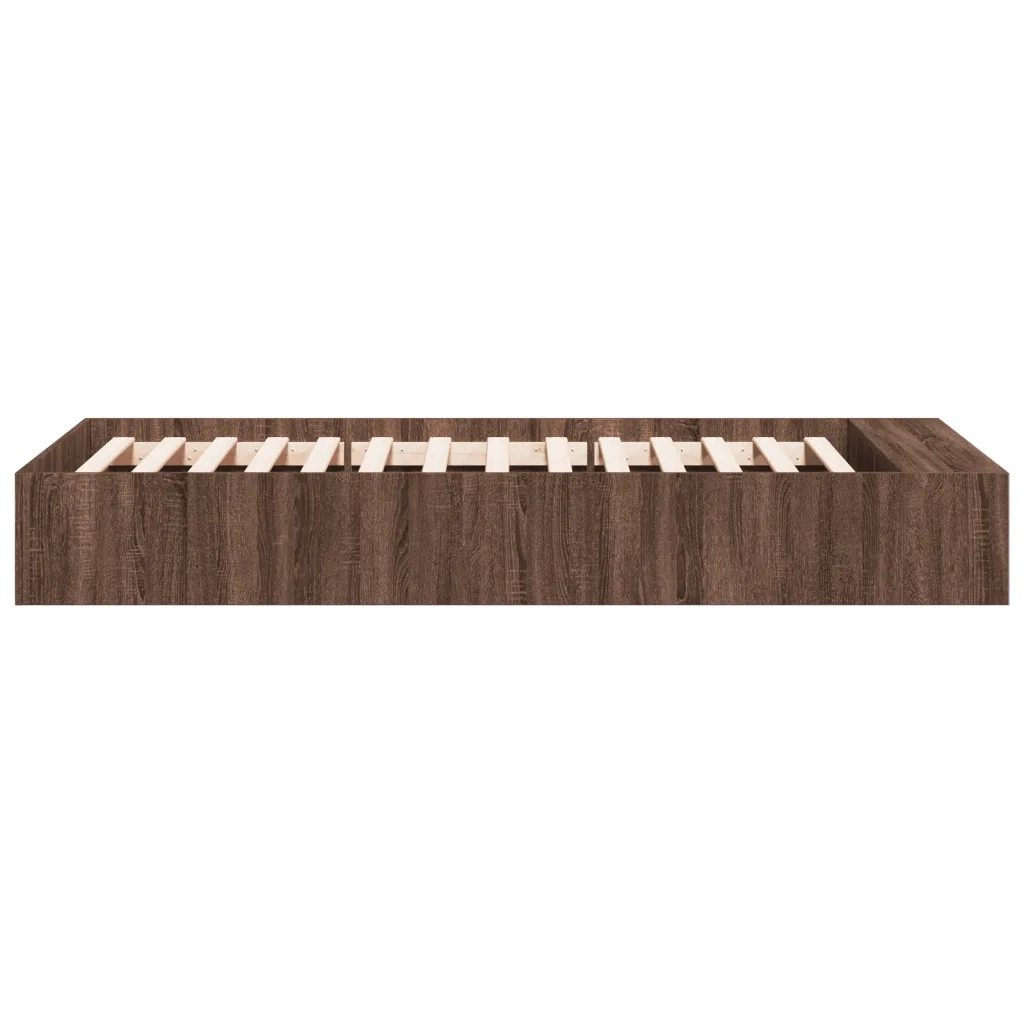 Letto singolo | Letto per adulti | Giroletto Rovere Marrone 90x200 cm in Legno Multistrato