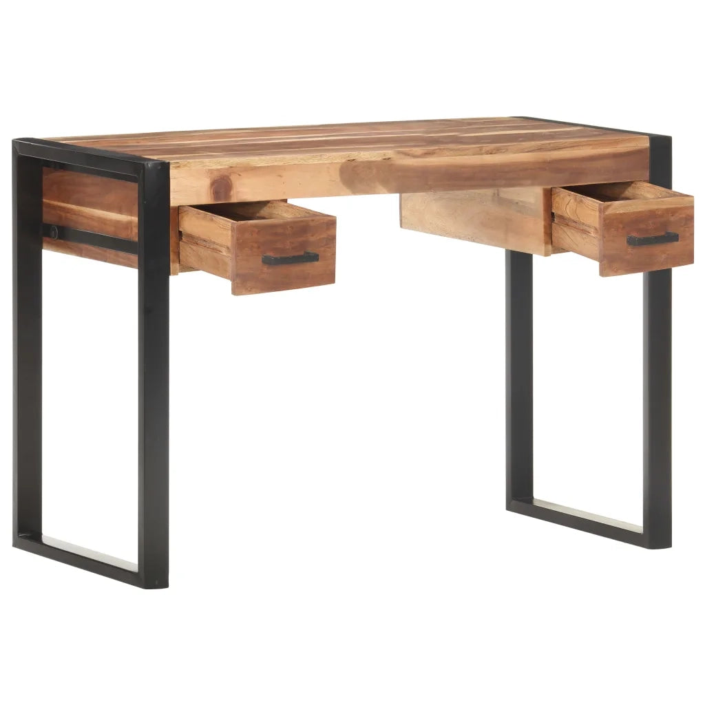 Scrivania 110x50x76 cm in Legno Massello con Finitura Sheesham cod mxl 57259