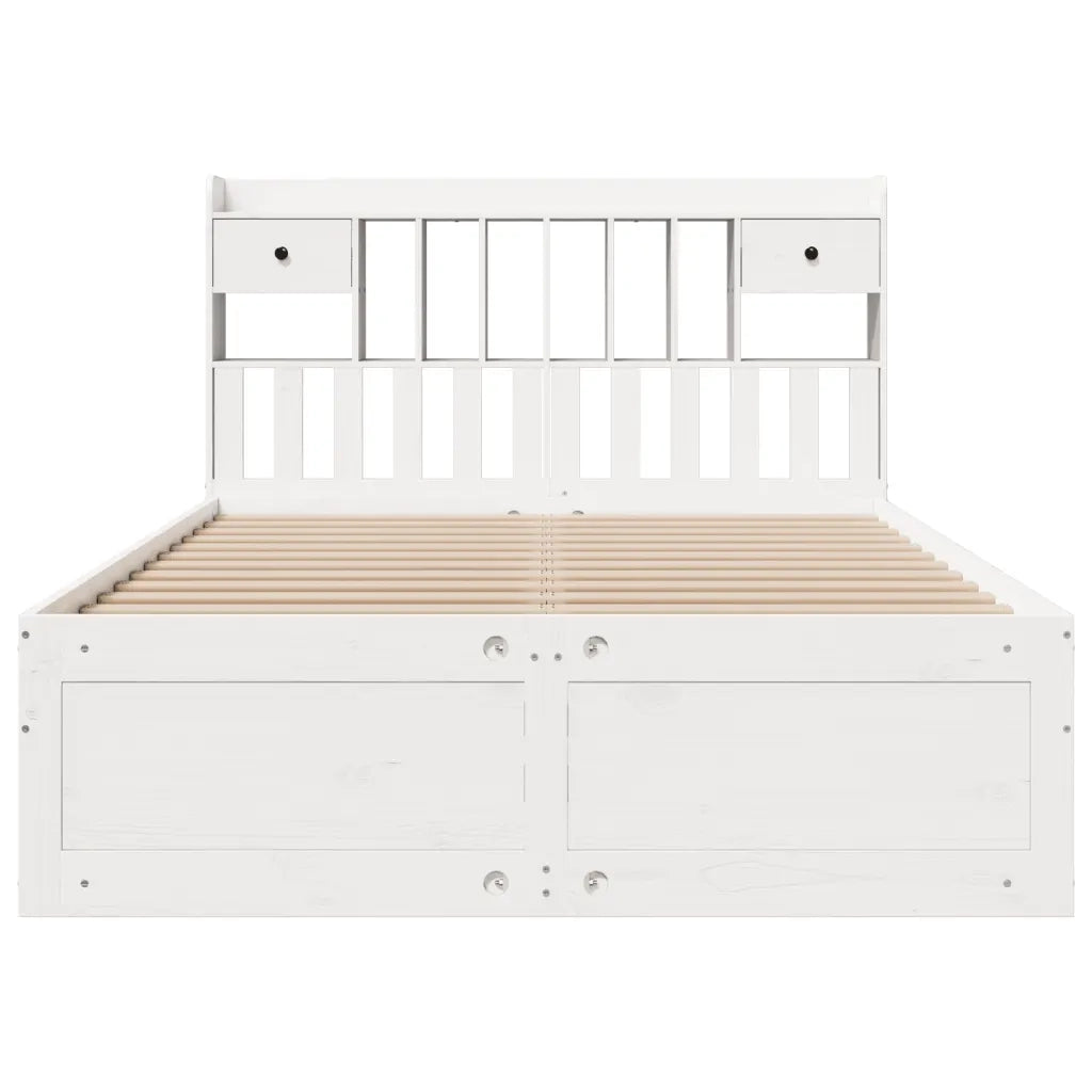 Letto Libreria senza Materasso Bianco 150x200 cm Legno di Pino 3308958