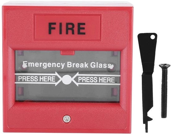Sistema di Allarme di Emergenza per Porta - Pulsante di Allarme - Blocco di Sicurezza con Vetro Antisfondamento - Interruttore di Emergenza - Sicurezza da Incendio per Ambiente Residenziale e Professionale