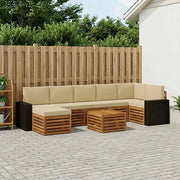 Set di divani da esterno con cuscino 8 pcs Naturale e Beige 3384664